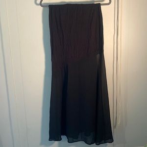 Monetary Black Maxi Skirt half Cotton half sheer Size Small